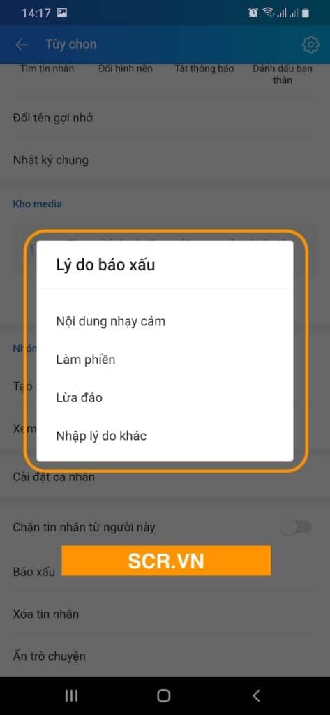 Nhập Lí do báo xấu