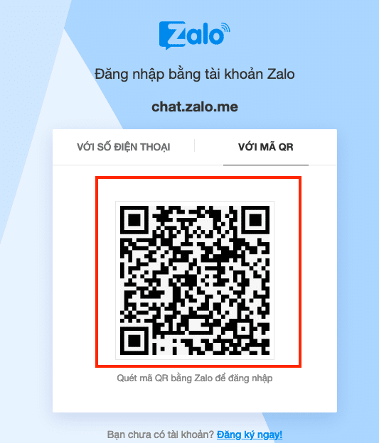 Quét mã QR Code của Zalo bằng điện thoại