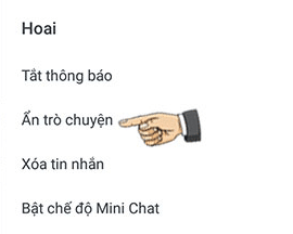 ẩn tin nhắn đến trên Zalo Android