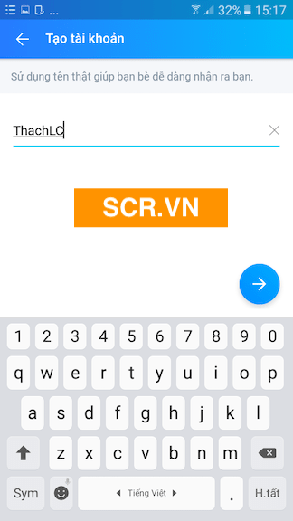 Tạo tên tài khoản Zalo mới