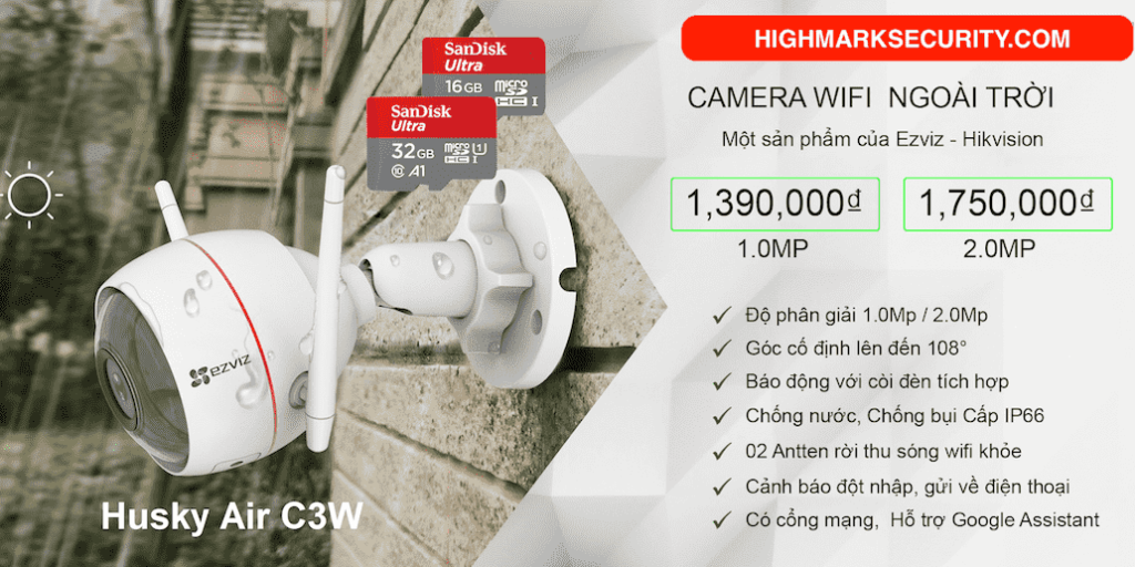 BÁN CAMERA EZVIZ WIFI NGOÀI TRỜI GIÁ RẺ