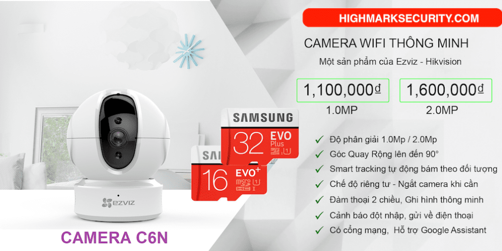 CAMERA KHÔNG DÂY EZVIZ QUAY 360 ĐỘ
