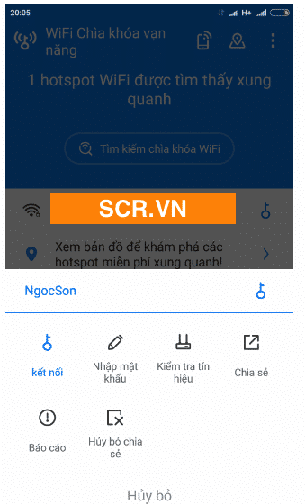 Chọn mạng wifi kết nối