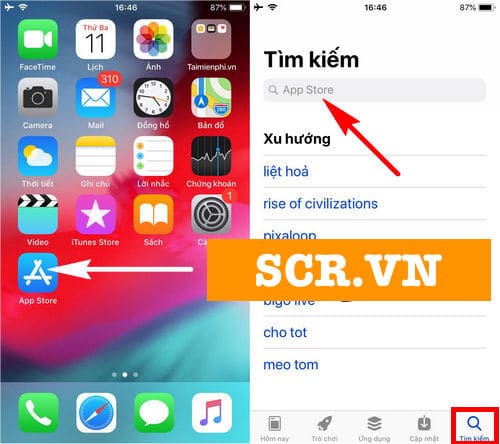 Vào Appstore