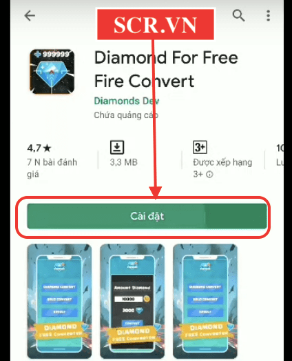 Cài đặt Diamond For Free Fire Converter trên Android