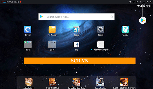 Giao diện phần mềm Nox trên PC