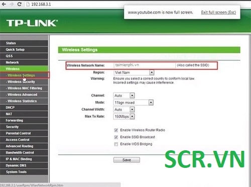đổi tên modem TP-Link