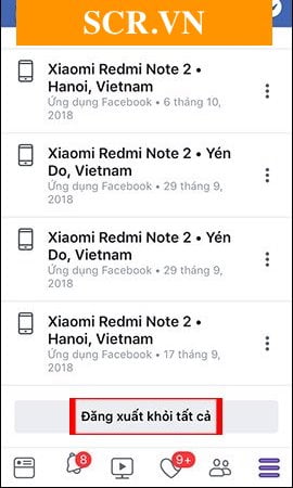 Đăng xuất tất cả