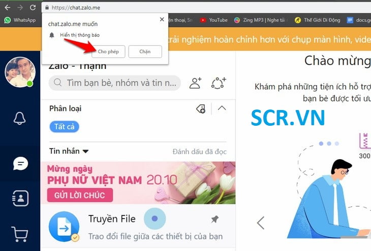 vào zalo bằng trình duyệt trên máy tính 5
