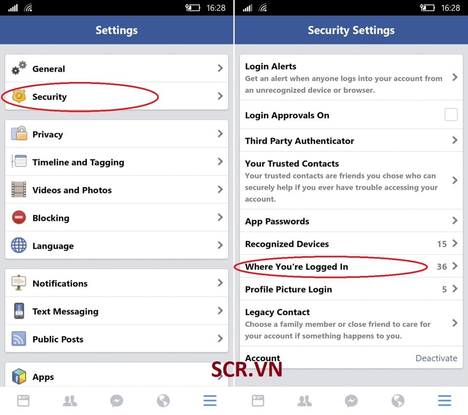 Đăng xuất fb điện thoại 2