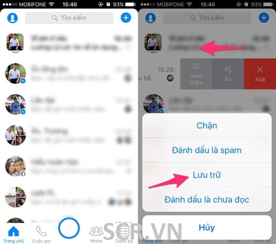 Ẩn TN Messenger Trên Iphone