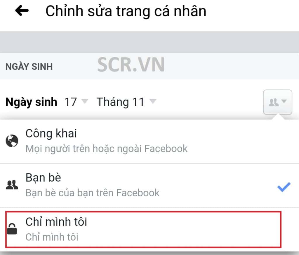 chỉnh sửa trang cá nhân