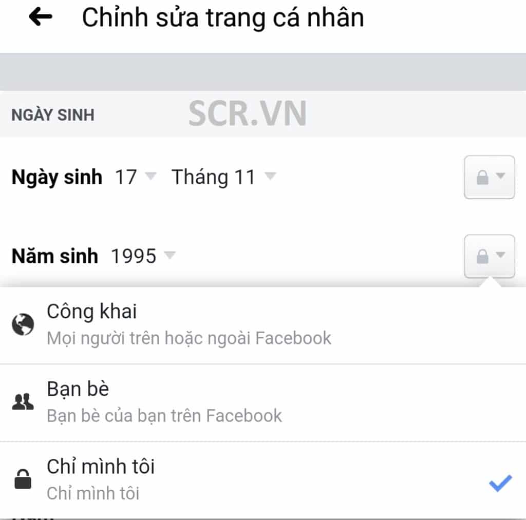 chỉnh sửa trang cá nhân
