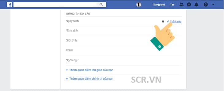 ẩn ngày sinh facebook