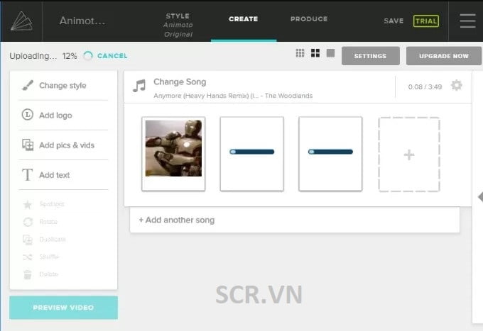 Animoto tạo video ảnh