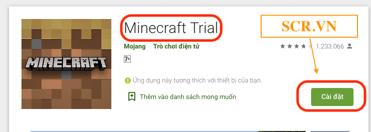 Cài đặt Minecraft Trial