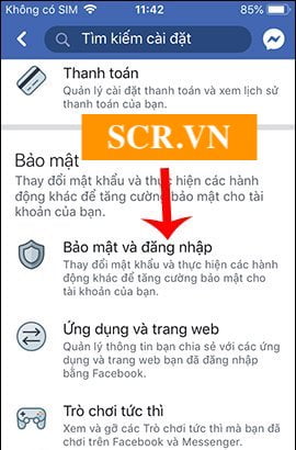 Chọn Bảo mật và đăng nhập