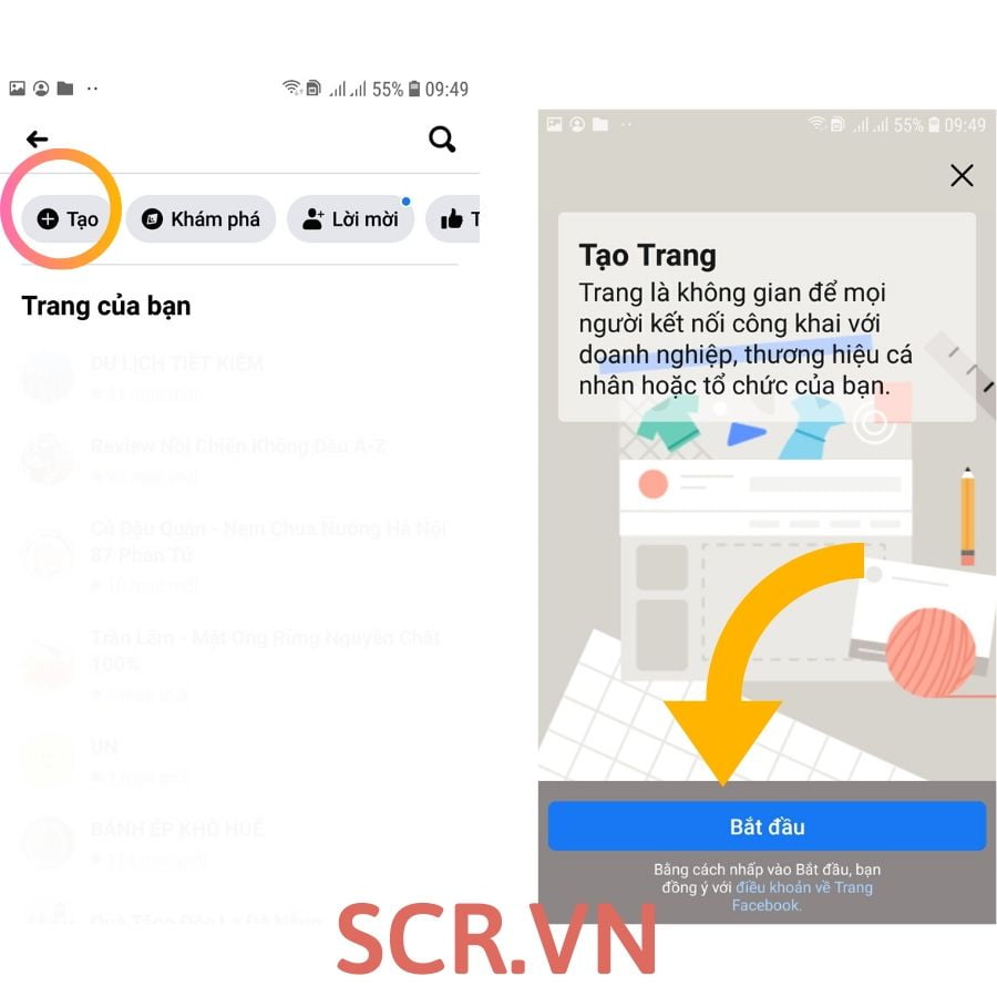 cách lập fanpage trên điện thoại 1