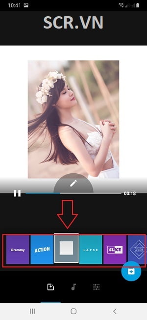 Chọn hiệu ứng chuyển ảnh