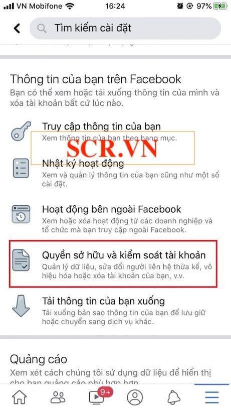 Quyền sở hữu và kiểm soát tài khoản