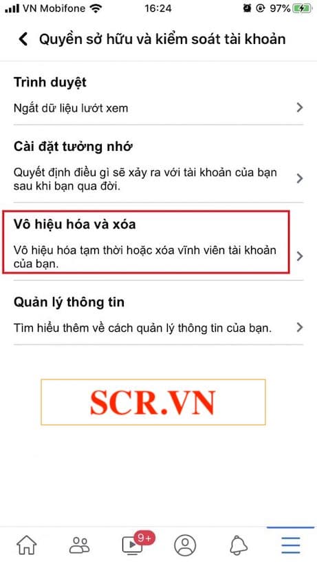 Vô hiệu hóa và xóa FB trên điện thoại