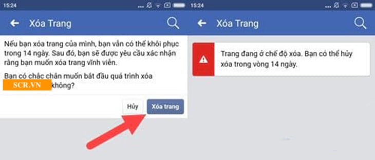 Xác nhận Xoá trang