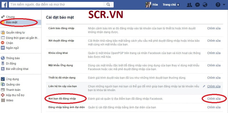 đăng xuất fb trên máy tính 2