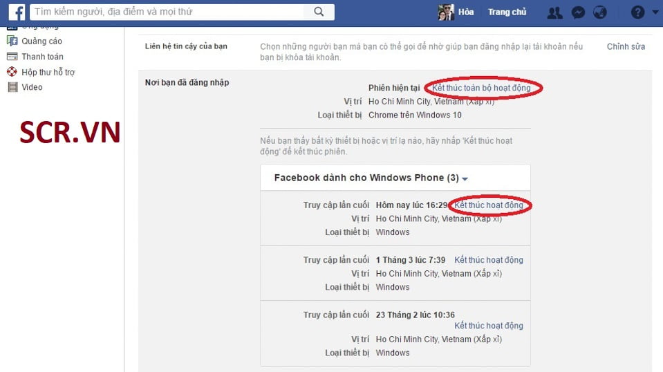 đăng xuất fb trên máy tính 3