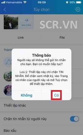 Chặn Bạn Bè Nhắn Tin