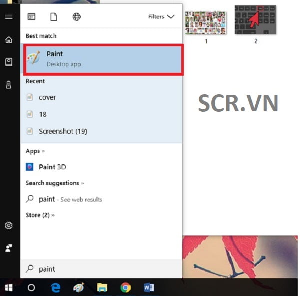 mở công cụ paint