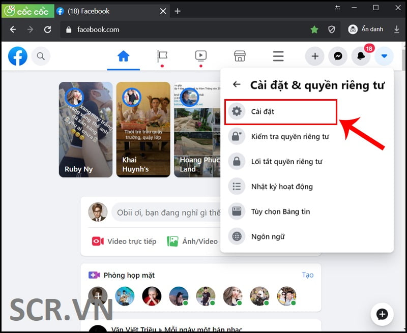 Khóa tài khoản Facebook tạm thời trên máy tính