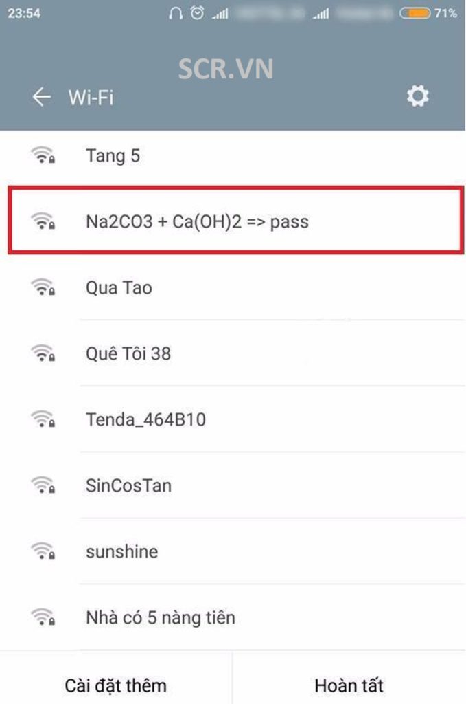 Tên Wifi Hoá Học