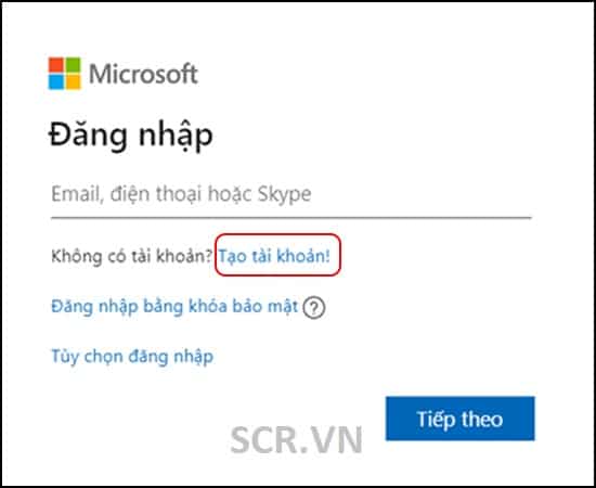 đăng nhập microsoft