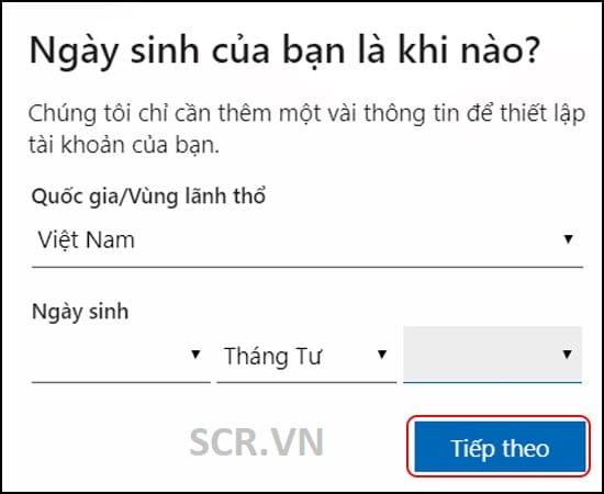 lập tài khoản microsoft