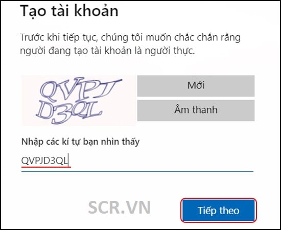 tạo tài khoản