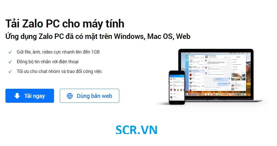 đăng nhập zalo bằng ứng dụng trên máy tính