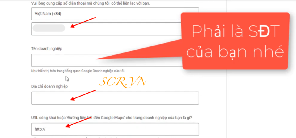 Điền thông tin doanh nghiệp