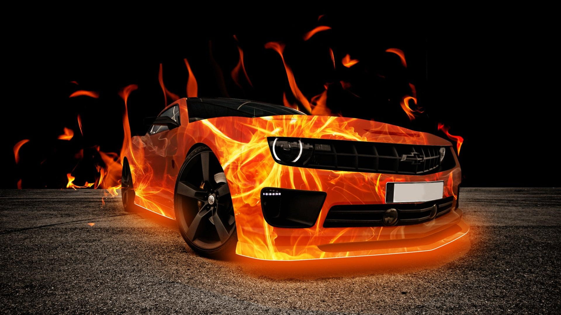 Ảnh 3D chiếc xe bốc cháy cực ngầu