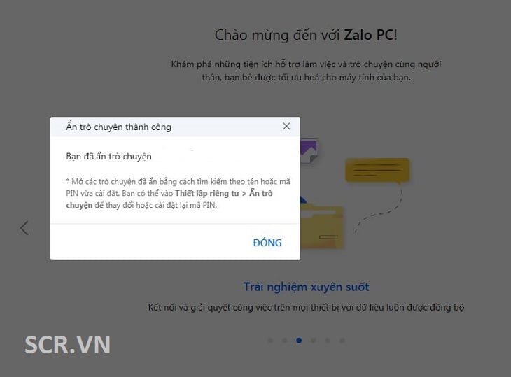 ẩn trò chuyện zalo PC