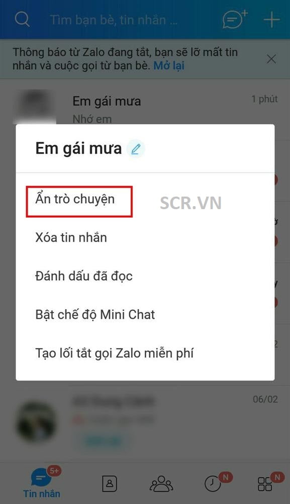 Ẩn Tin Nhắn Zalo Trên Máy Samsung, Android