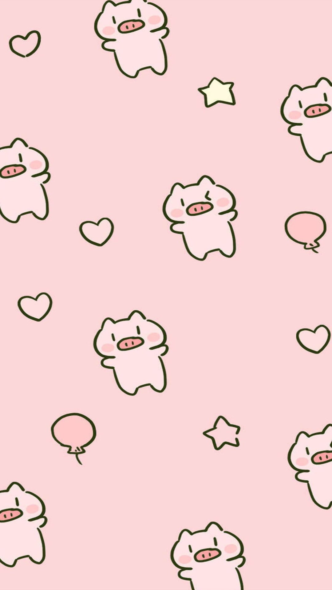 Background chú lợn hồng cute đáng yêu cho mobile