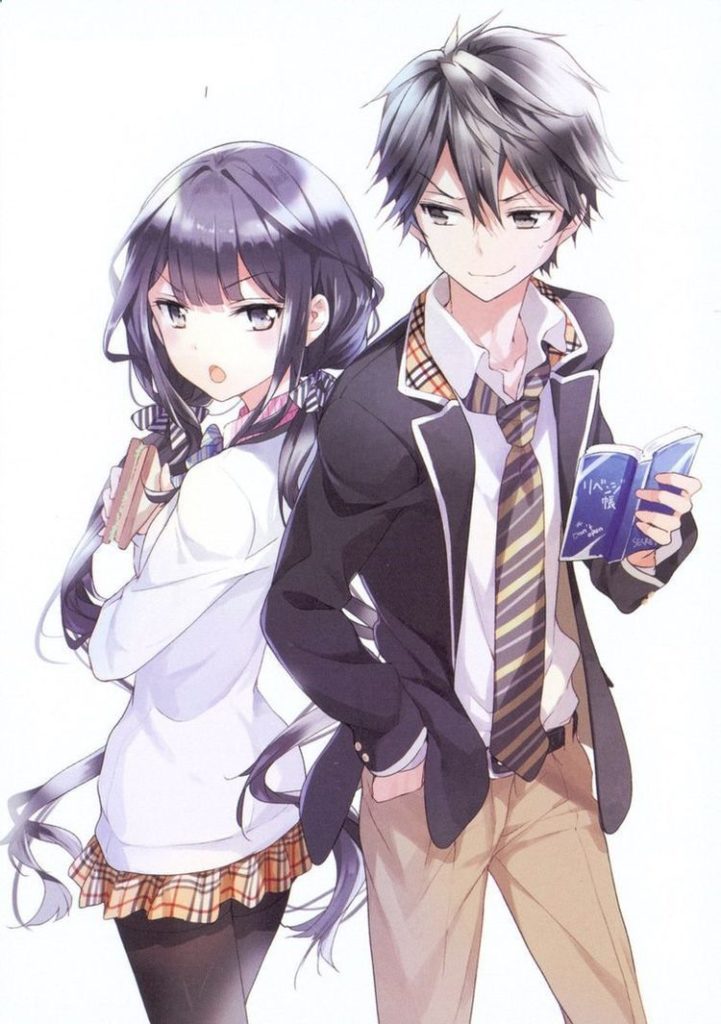 Hình hình họa Anime dễ thương đẹp mắt đôi bạn trẻ học viên Anime