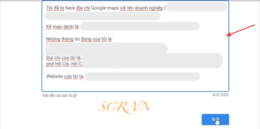 Khai báo nội dung cụ thể về địa điểm của bạn