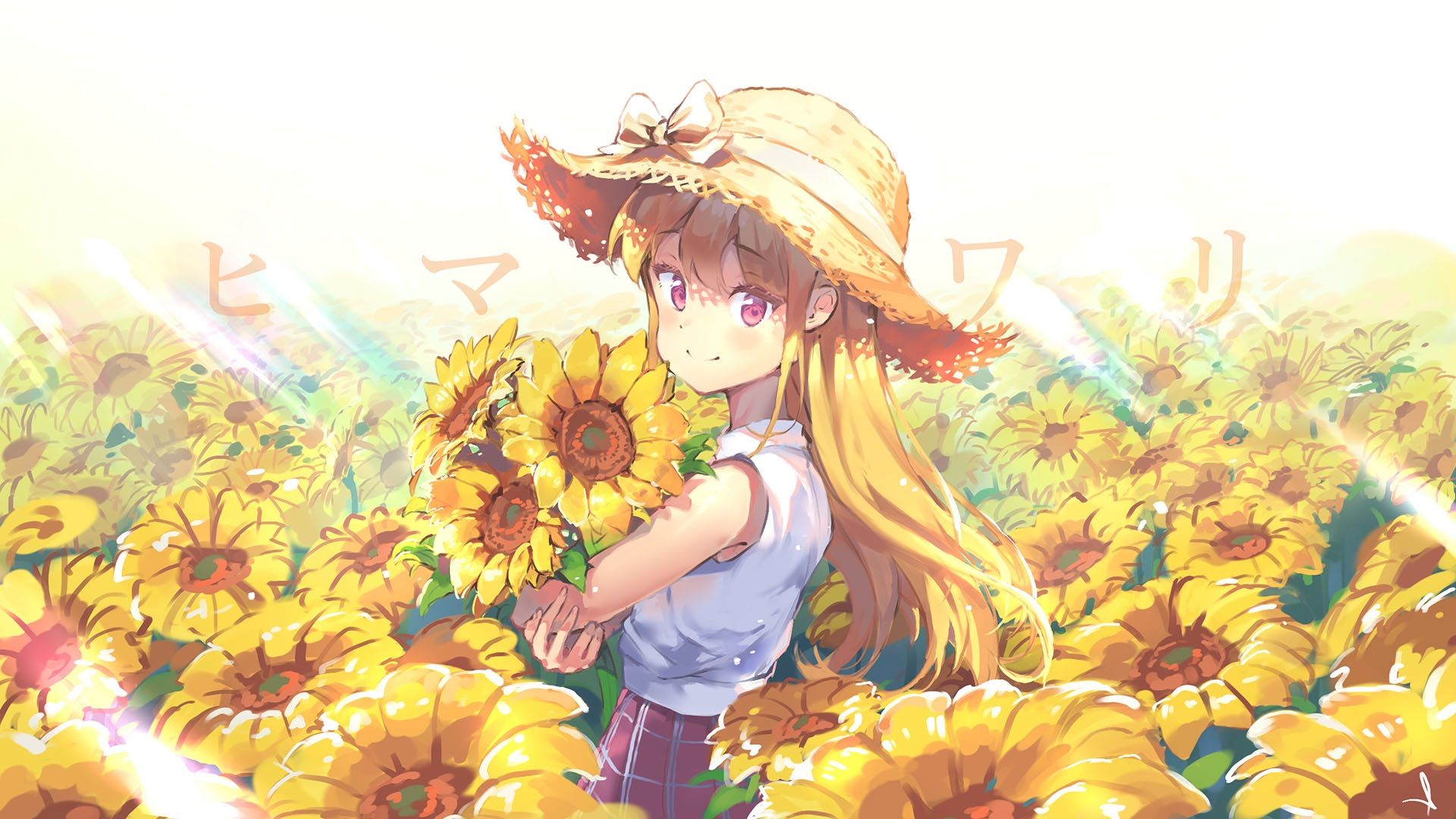 Ảnh nền sunflower Anime cute