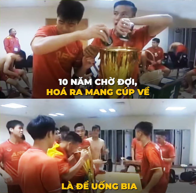 10 năm chờ đợi lấy Cup về chỉ để uống bia.