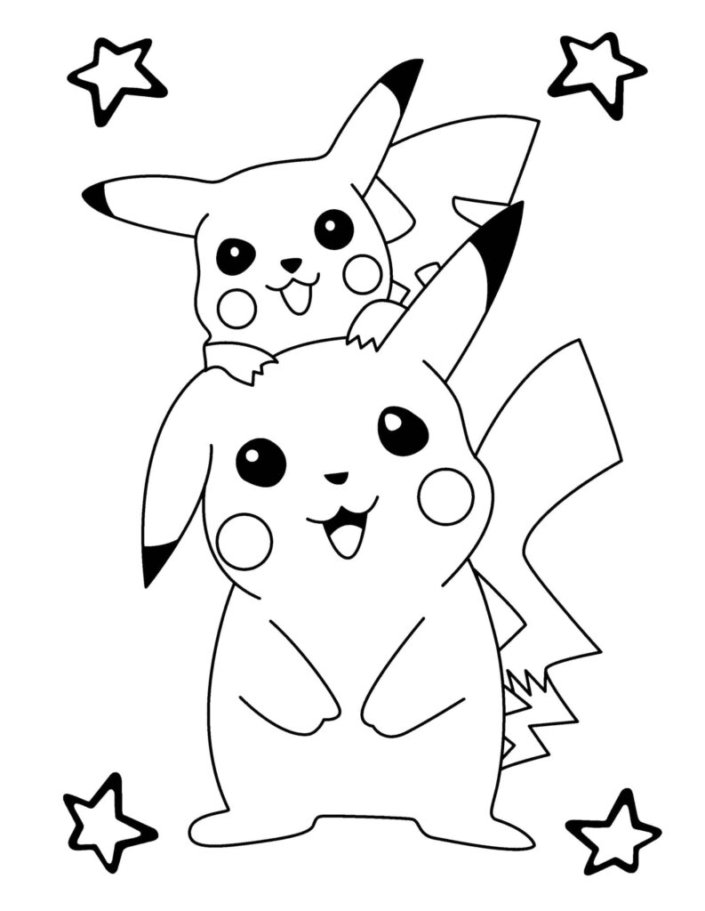 Bé tô màu cho Pikachu