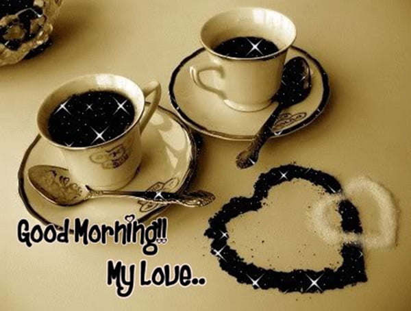 Hình ảnh chào buổi sáng với ly cafe để gửi đến người mình yêu thương