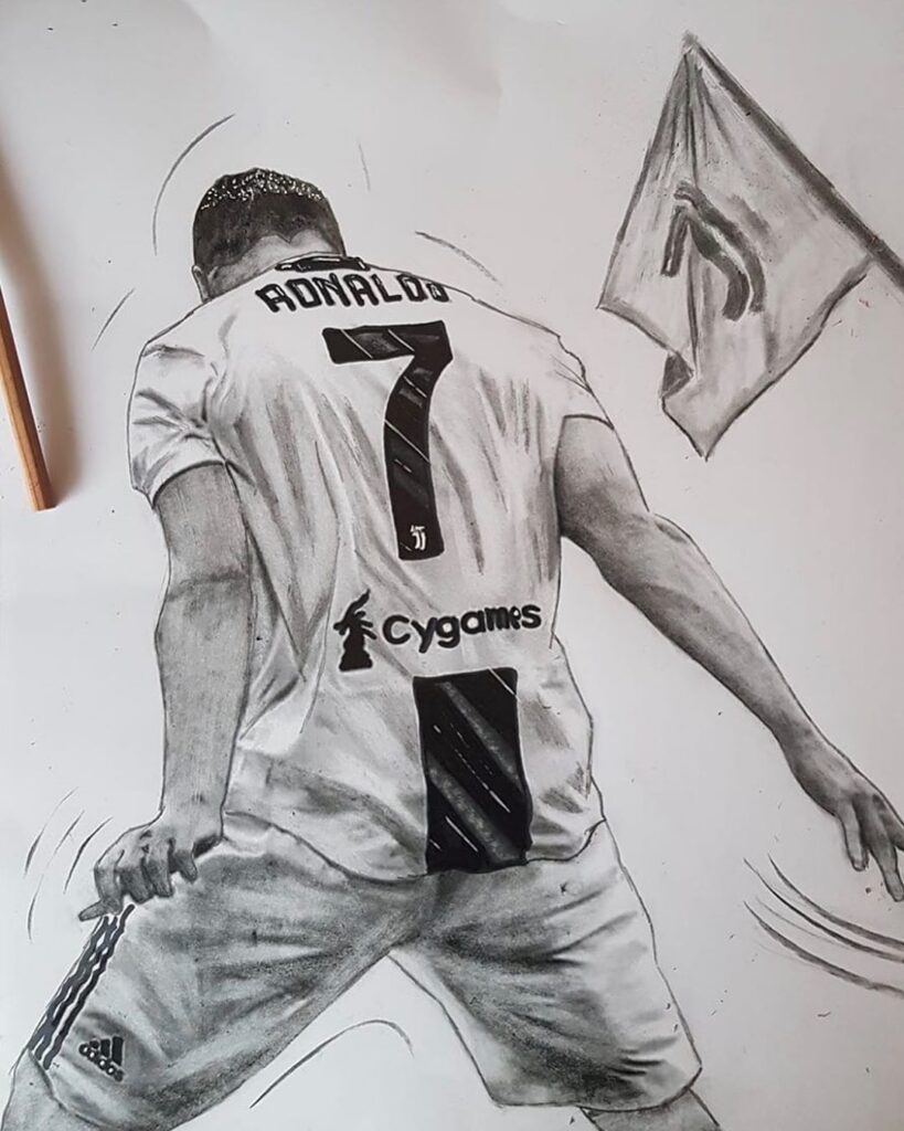 Hình Ronaldo bằng bút chì