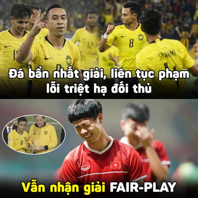 Hài hước nhất tại giải AFF Cup 2018 là việc đội tuyển Malaysia nhận giải Fair-play