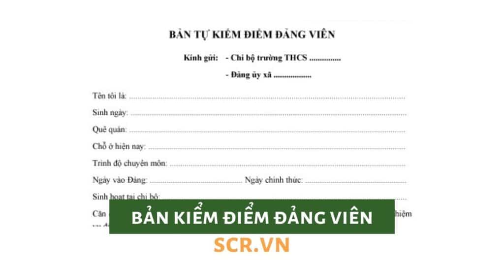 bản kiểm điểm đảng viên
